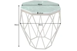 Abstrakter Beistelltisch DIAMOND 50cm grün Marmor messing Metall