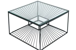 Abstrakter Couchtisch ILLUSION 60cm schwarz Metall Glas handmade modernes Design