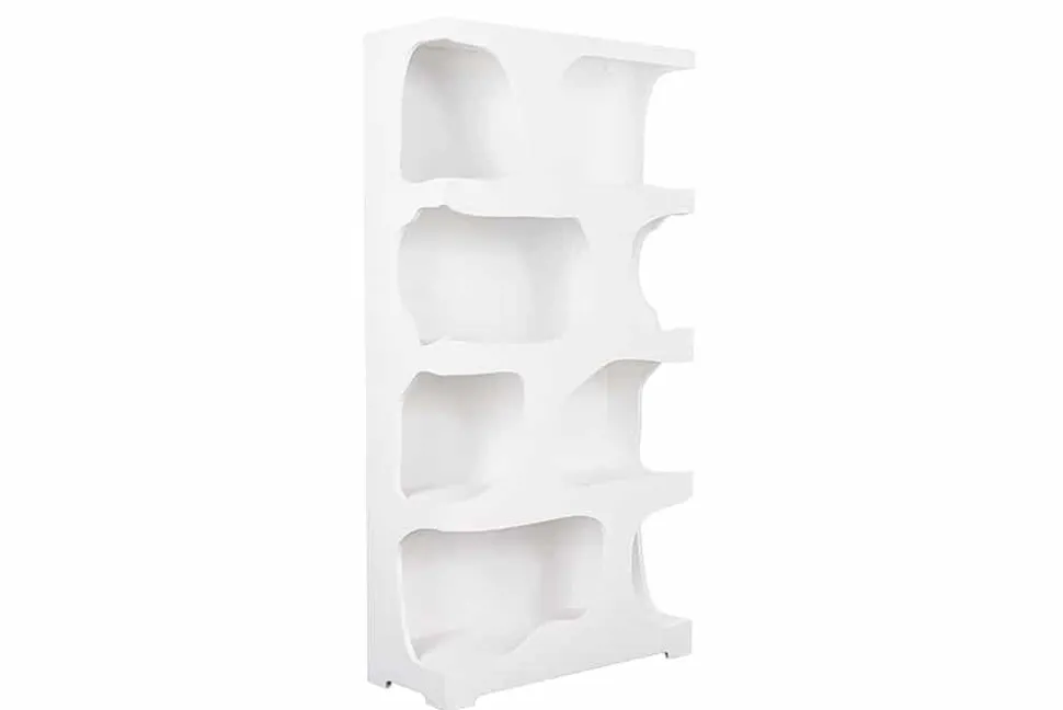 Abstraktes Regal ART AMBIENTE 180cm weiß Beton strukturiert Standregal