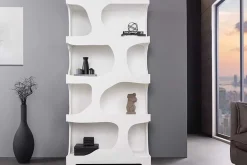 Abstraktes Regal ART AMBIENTE 180cm weiß Beton strukturiert Standregal