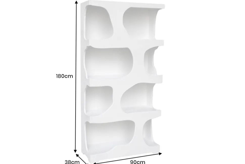 Abstraktes Regal ART AMBIENTE 180cm weiß Beton strukturiert Standregal