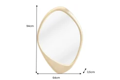 Asymmetrischer Wandspiegel ORGANIC 95cm gold flexibel aufhängbar