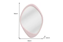 Asymmetrischer Wandspiegel ORGANIC 95cm rosa flexibel aufhängbar