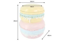 Außergewöhnlicher Beistelltisch MACARONS 50cm gelb rosa Fiberglas rund handmade