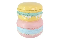 Außergewöhnlicher Beistelltisch MACARONS 50cm gelb rosa Fiberglas rund handmade