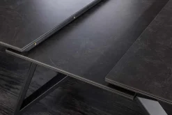 Ausziehbarer Esstisch ATLAS 160-200cm graphit grau Keramik schwarz Metall