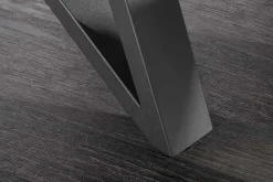 Ausziehbarer Esstisch ATLAS 160-200cm graphit grau Keramik schwarz Metall