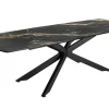 Ausziehbarer Esstisch COSMOS 160-240cm Aurora Oro schwarz gold sand Keramik Metallgestell