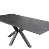 Ausziehbarer Esstisch ETERNITY 160-200cm graphit grau Keramik schwarz Metall