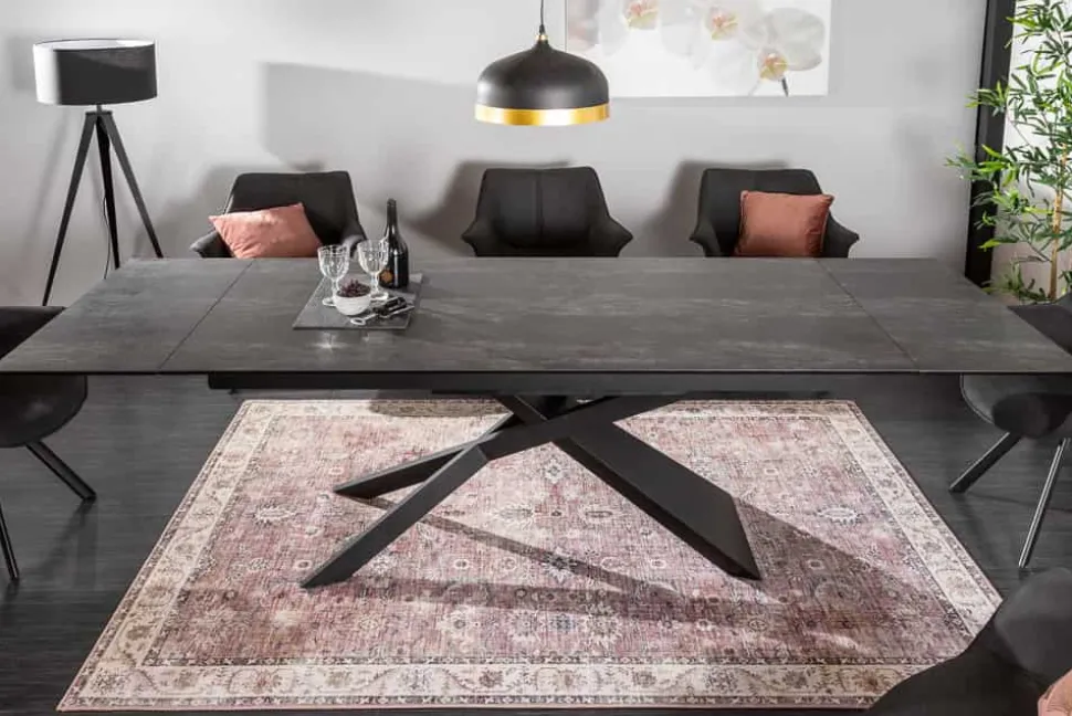 Ausziehbarer Esstisch EUPHORIA 180-220-260cm anthrazit Lava Keramik made in Italy