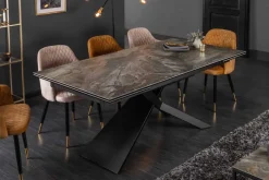 Ausziehbarer Esstisch EUPHORIA 180-220-260cm taupe anthrazit Keramik made in Italy