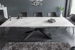 Ausziehbarer Esstisch EUPHORIA 180-220-260cm Marmor weiß Keramik made in Italy