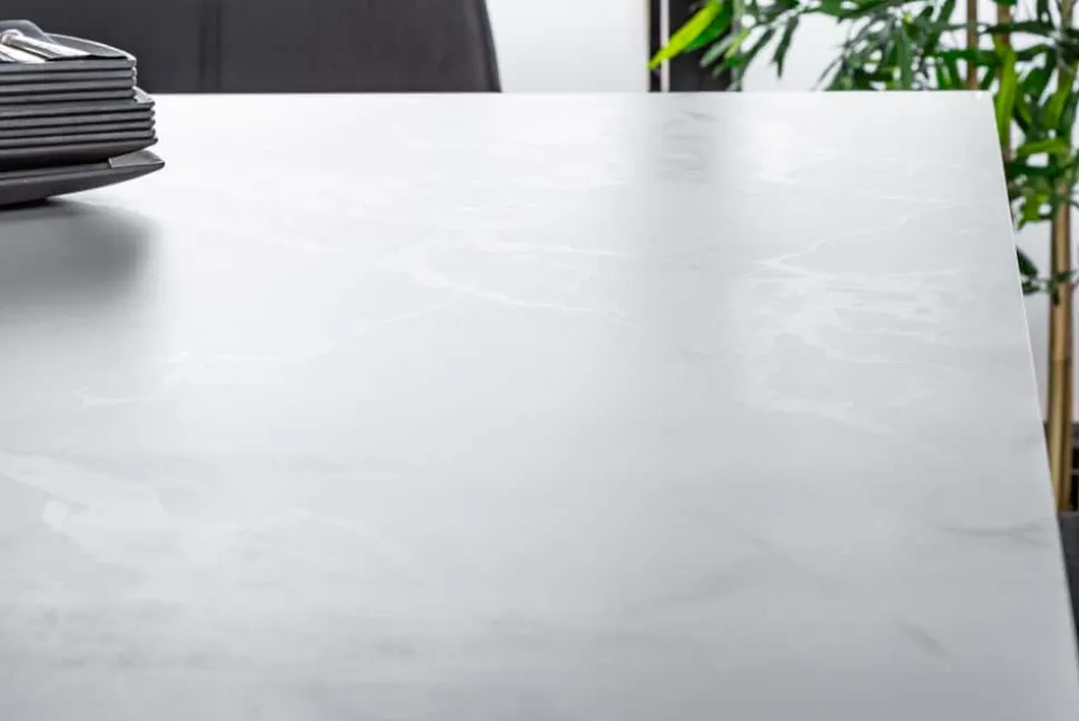 Ausziehbarer Esstisch EUPHORIA 180-220-260cm Marmor weiß Keramik made in Italy