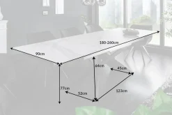 Ausziehbarer Esstisch EUPHORIA 180-220-260cm Marmor weiß Keramik made in Italy