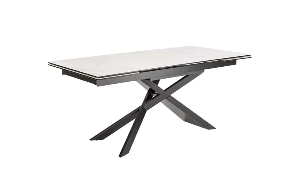 Ausziehbarer Esstisch EUPHORIA 180-220-260cm Marmor weiß Keramik made in Italy