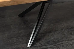 Ausziehbarer Esstisch GIANT 200-320cm natur Eiche schwarz Metall