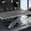 Ausziehbarer Esstisch MONTREAL 180-280cm grau graphit Keramik-Design X-Gestell