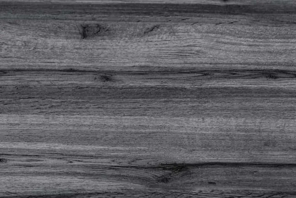 Ausziehbarer Esstisch WILD 160-200cm grau gekälkt Wildeichen-Design Baumkante schwarz