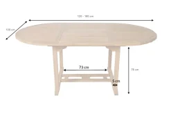 Ausziehbarer Gartentisch EMPIRE TEAK 120-180cm natur Massivholz oval