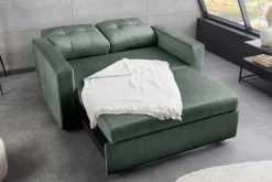 Ausziehbares Schlafsofa SMART 140cm moosgrün Vogue Velours Samt 2-Sitzer Nosagfederung