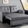 Ausziehbares Schlafsofa SMART 140cm grau Vogue Velours Samt 2-Sitzer Nosagfederung