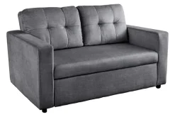 Ausziehbares Schlafsofa SMART 140cm grau Vogue Velours Samt 2-Sitzer Nosagfederung