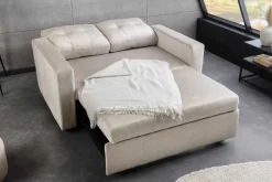 Ausziehbares Schlafsofa SMART 140cm champagner beige Vogue Velours Samt Nosagfederung