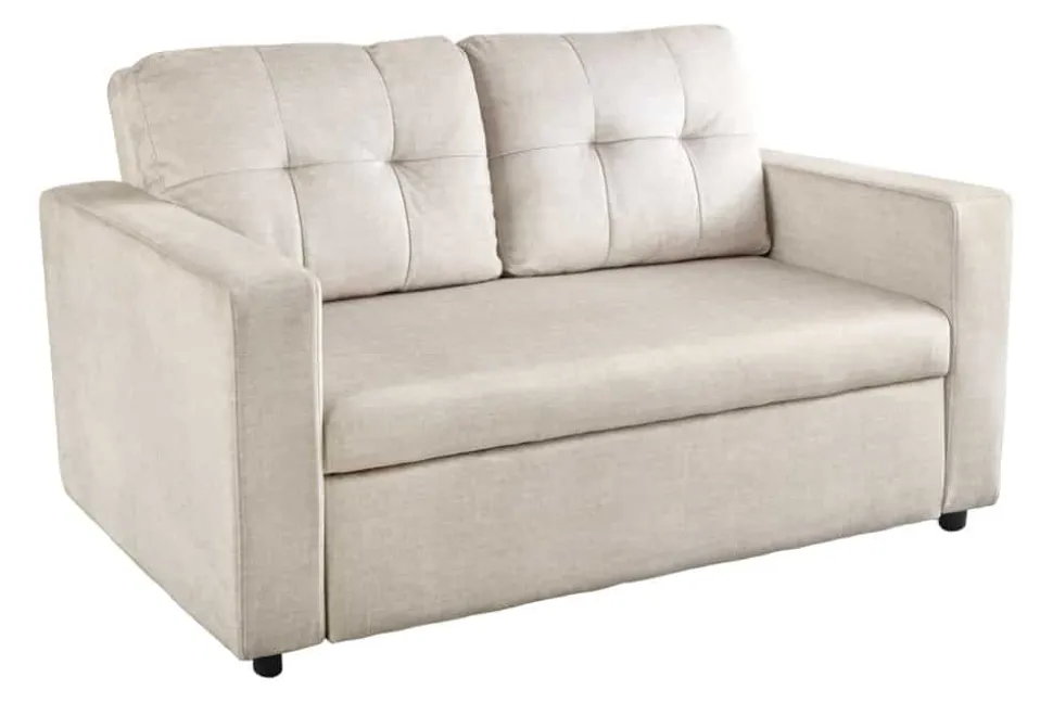 Ausziehbares Schlafsofa SMART 140cm champagner beige Vogue Velours Samt Nosagfederung