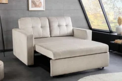 Ausziehbares Schlafsofa SMART 140cm champagner beige Vogue Velours Samt Nosagfederung