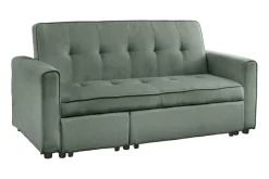 Ausziehbares Schlafsofa SMART 180cm grün Cord 2-Sitzer Couch mit Nosagfederung