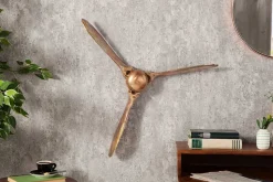 Authentische Wanddekoration SCREW III 60cm kupfer geflammt Flugzeug Propeller