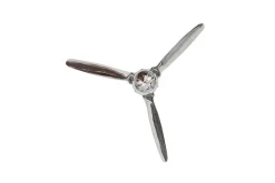Authentische Wanddekoration SCREW III 90cm silber Flugzeug Propeller