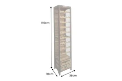 Authentisches Weinregal BODEGA 190cm natur Pinienholz Flaschenregal Schubladen