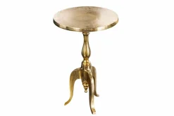 Barock Beistelltisch SAVOY 55cm gold Metall Dreibein rund Vintage