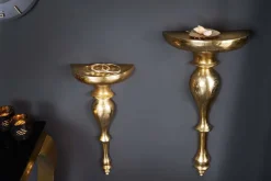 Barock Wandkonsole SCALA 60cm gold Metall Wandregal handmade Wanddekoration