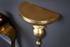 Barock Wandkonsole SCALA 80cm gold Metall Wandregal handmade Wanddekoration
