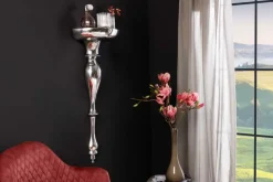 Barocke Wandkonsole SCALA 80cm silber Aluminium Wandregal