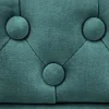 Barocker Sessel CHESTERFIELD petrol Samt Federkern goldene Nieten mit Knopfheftung