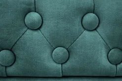 Barocker Sessel CHESTERFIELD petrol Samt Federkern goldene Nieten mit Knopfheftung