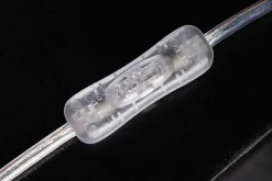 Befüllbare Tischlampe CLASSICO 60cm weiß transparent Glas mit Leinenschirm