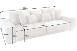 Big Sofa ELEGANCIA 285cm champagner beige Vogue Velours Samt inkl. Kissen Federkern