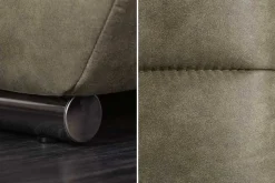 Big Sofa ELEGANCIA 285cm taupe Microfaser XXL Couch inkl. Kissen Federkern