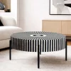 Bone Inlay Couchtisch HARMONY NATURE 65cm schwarz weiß Intarsien Kunsthandwerk