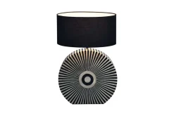 Bone Inlay Tischlampe HARMONY NATURE 65cm schwarz weiß Intarsien Kunsthandwerk