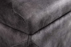 Chesterfield Bettbank EXTRAVAGANCIA 140cm grau Samt mit Stauraum
