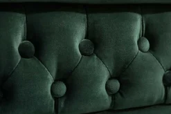 Chesterfield 3-Sitzer Sofa 205cm flaschengrün Samt Federkern Knopfheftung