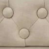 Chesterfield 3-Sitzer Sofa 200cm champagner beige Samt Federkern Knopfheftung