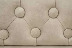 Chesterfield 3-Sitzer Sofa 200cm champagner beige Samt Federkern Knopfheftung