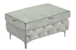 Chesterfield Sitzhocker MODERN BAROCK 95cm grün Samt Fußhocker