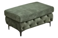 Chesterfield Sitzhocker MODERN BAROCK 95cm grün Samt Fußhocker